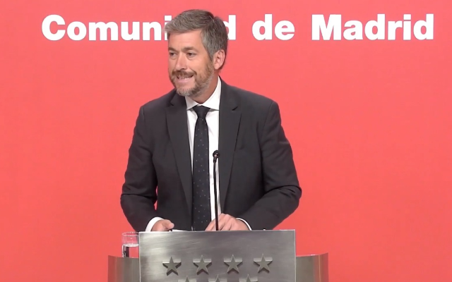 El consejero de Presidencia, Justicia y Administración Local, Miguel Ángel García Martín, en la rueda de prensa posterior al Consejo de Gobierno