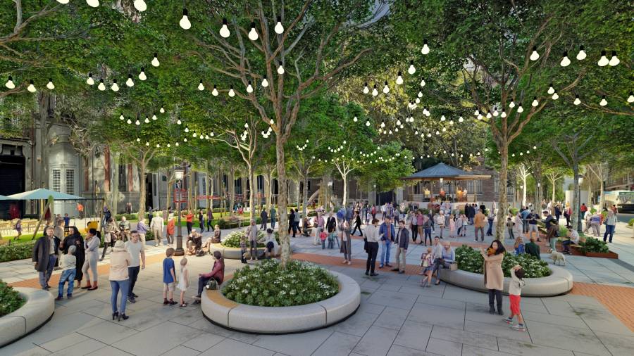 Recreación de la futura plaza de Chamberí Recreación de la futura plaza de Chamberí