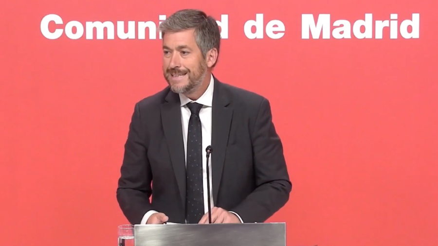El consejero de Presidencia, Justicia y Administración Local, Miguel Ángel García Martín, en la rueda de prensa posterior al Consejo de Gobierno