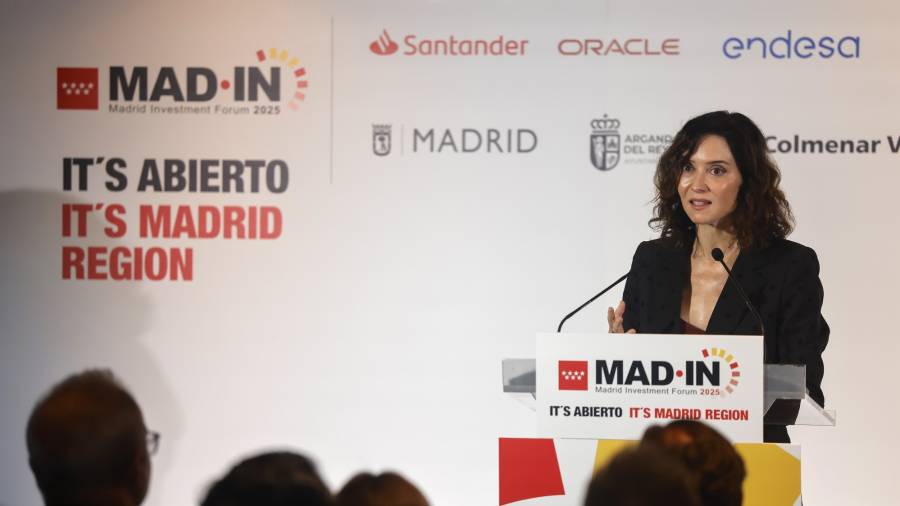 La presidenta de la región, Isabel Díaz Ayuso, inaugura la segunda edición del Madrid Investment Forum