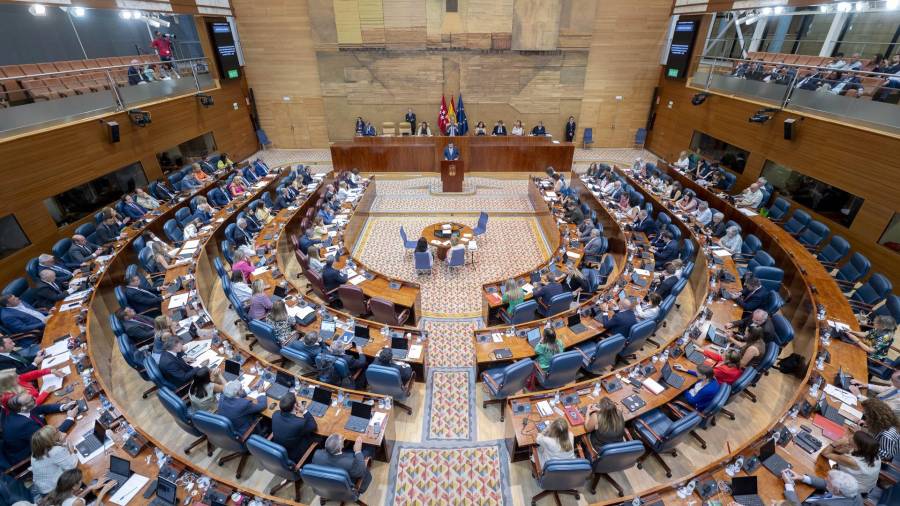 Vista general del segundo día del Debate sobre el Estado de la Región, en la Asamblea de Madrid