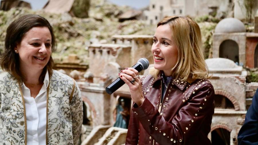 La alcaldesa de Alcobendas, Rocío Alcantara, en la inauguración del Belén del Consistorio