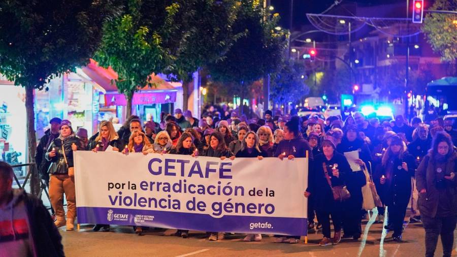Un momento de la manifestación del 25-N en Getafe este 2025