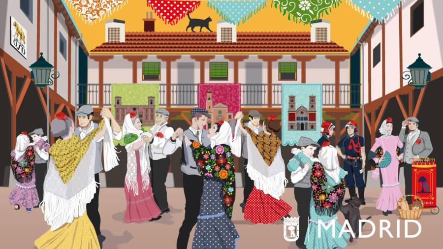 Cartel de las fiestas en honor a San Cayetano, San Lorenzo y la Virgen de la Paloma