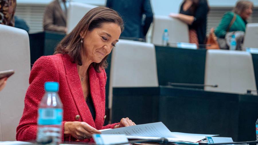 La portavoz del Grupo Municipal Socialista de Madrid, Reyes Maroto, durante un pleno del Ayuntamiento