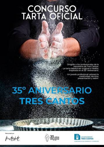 Cartel del concurso de repostería profesional que seleccionará la ‘Tarta Oficial del 35º Aniversario de Tres Cantos’