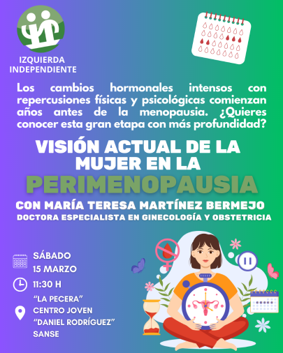 Cartel informativo de la actividad ‘Visión actual de la mujer en la perimenopausia’