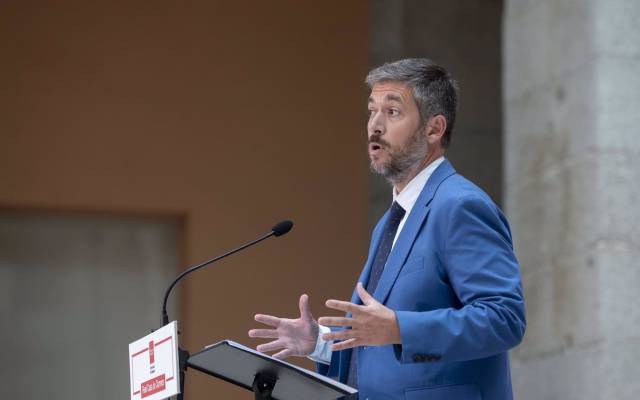 El consejero de Presidencia, Justicia y Administración Local, Miguel Ángel García Martín, durante una rueda de prensa