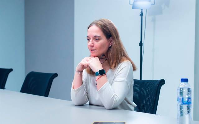 La alcaldesa de Getafe, Sara Hernández, durante una entrevista para Europa Press, a 13 de febrero de 2025, en Madrid (España).
