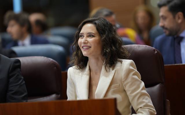 La presidenta regional, Isabel Díaz Ayuso, en la Asamblea de Madrid