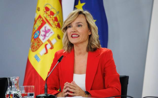 La ministra Portavoz, Pilar Alegría, durante una rueda de prensa posterior a la Reunión del Consejo de Ministros, en el Palacio de La Moncloa