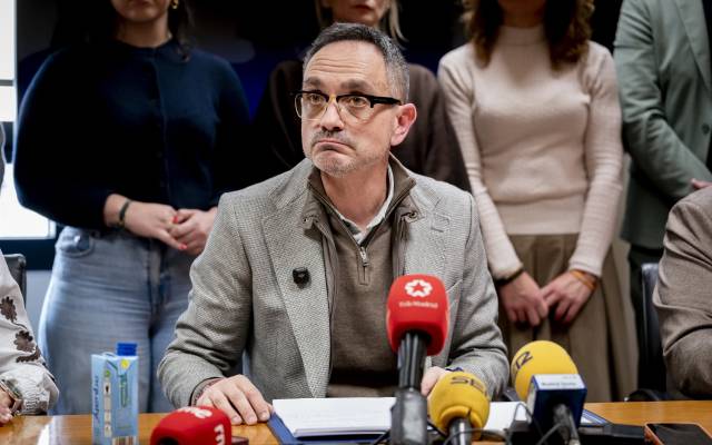 El alcalde de Móstoles, durante su comparecencia