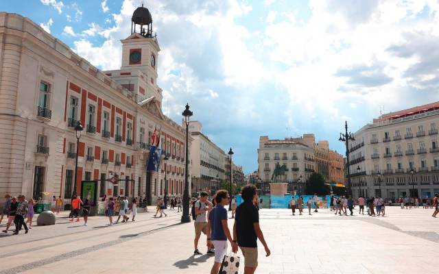 Fachada de la Real Casa de Correos, a 2 de julio de 2023, en Madrid (España)
