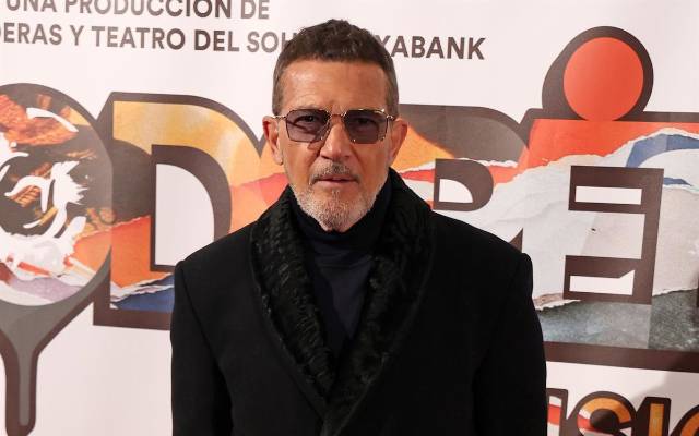 Antonio Banderas, durante el estreno del musical 'Godspell' en el Teatro Pavón de Madrid