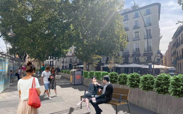 Render de la plaza de Tirso de Molina en la que se ve cómo quedará tras su rehabilitación