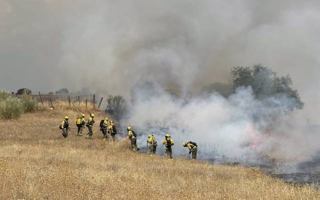 Trabajos de extinción del incendio del 22 de agosto