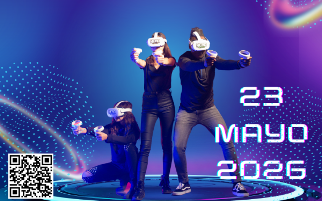 Cartel de una actividad de realidad virtual