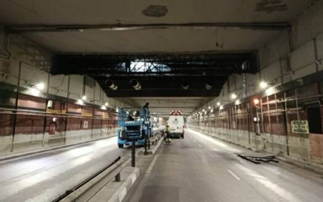 Obras en el túnel de la Gran Vía de Hortaleza