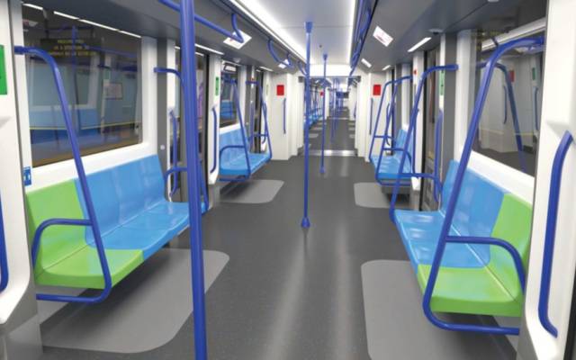 Diseño del interior de los nuevos trenes de Metro que circularán por la L6 en 2027