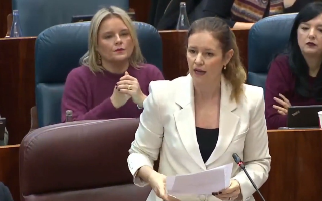 La consejera de Familia, Juventud y Asuntos Sociales, Ana Dávila, en la sesión de control de la Asamblea de Madrid
