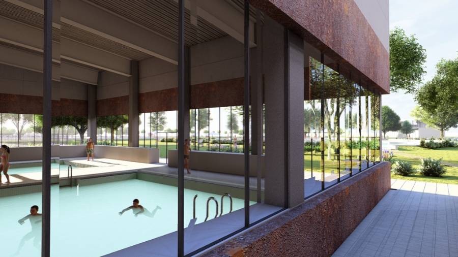 Infografía piscina cubierta Solagua