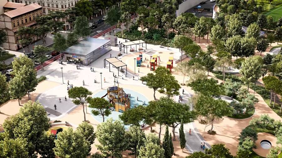 Recreación del futuro parque de Madrid Río