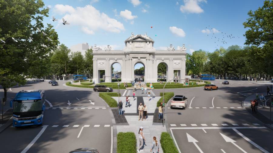 Simulación del aspecto de la calle Alcalá tras la remodelación