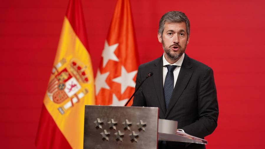 El consejero de Presidencia, Justicia y Administración Local, Miguel Ángel García Martín, en la rueda de prensa tras la reunión del Consejo de Gobierno