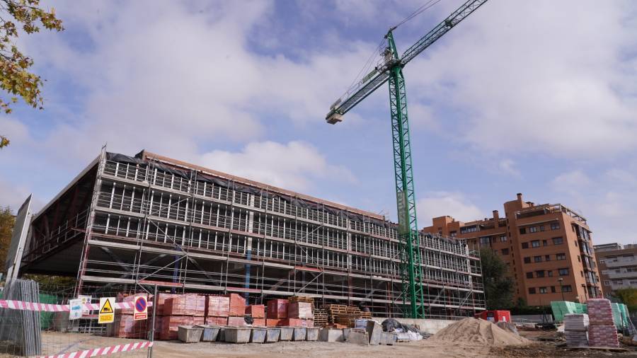 Obras de la nueva biblioteca municipal de Ensanche de Carabanchel