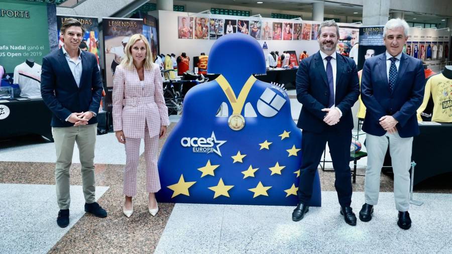 Rocío García y Mariano de Paco, en un acto de apoyo a la candidatura de Alcobendas como Ciudad Europea del Deporte 2025