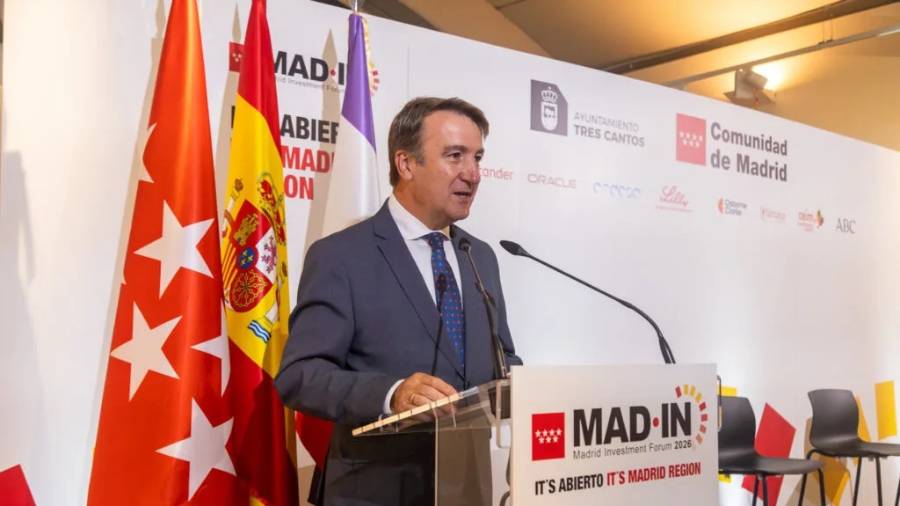 El alcalde, Jesús Moreno, interviene la la segunda jornada del III Madrid Investment Forum, organizada en elmunicipio