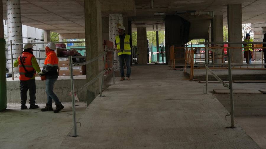 Estructura de un edificio en obras