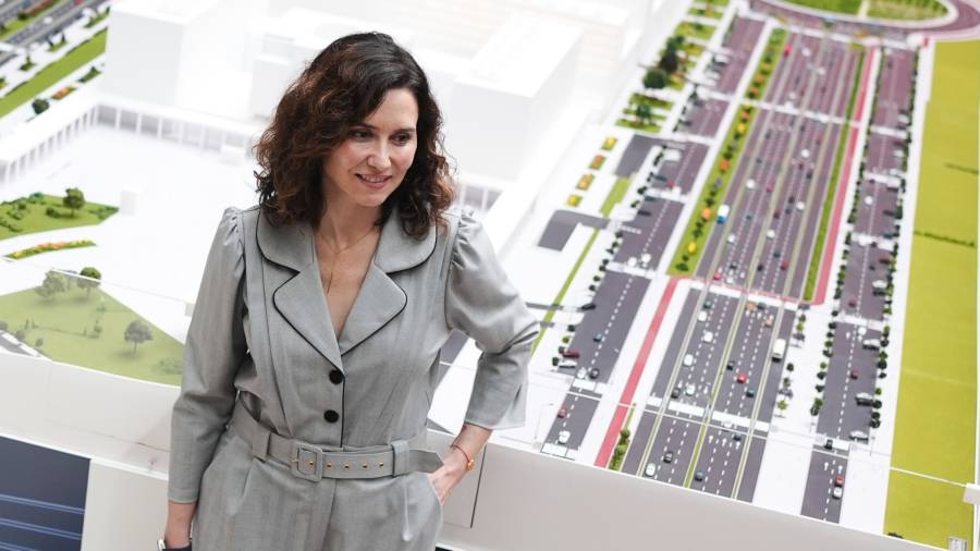 La presidenta de la Comunidad de Madrid, Isabel Díaz Ayuso, presenta la Ciudad de la Justicia