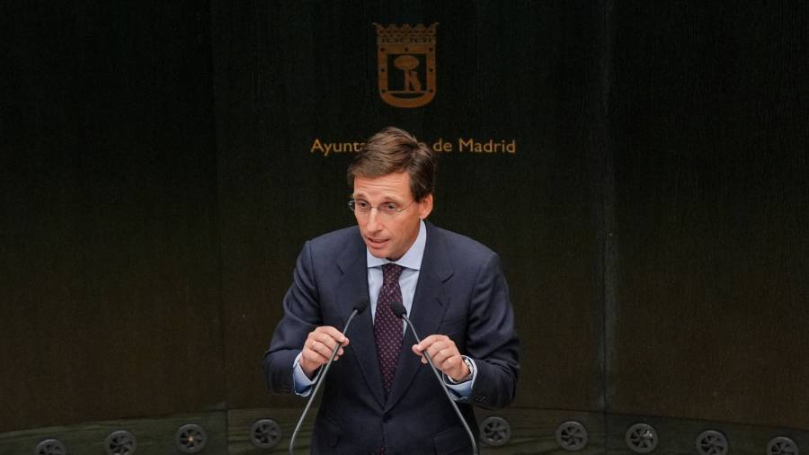 El alcalde de Madrid, José Luis Martínez-Almeida, en el segundo Debate sobre el Estado de la Ciudad del actual mandato