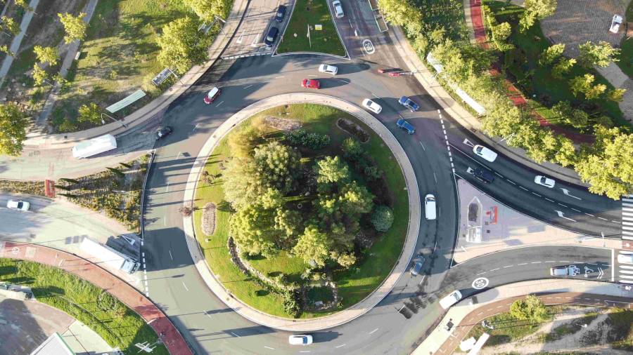 Una parte de la ciudad vista desde arriba