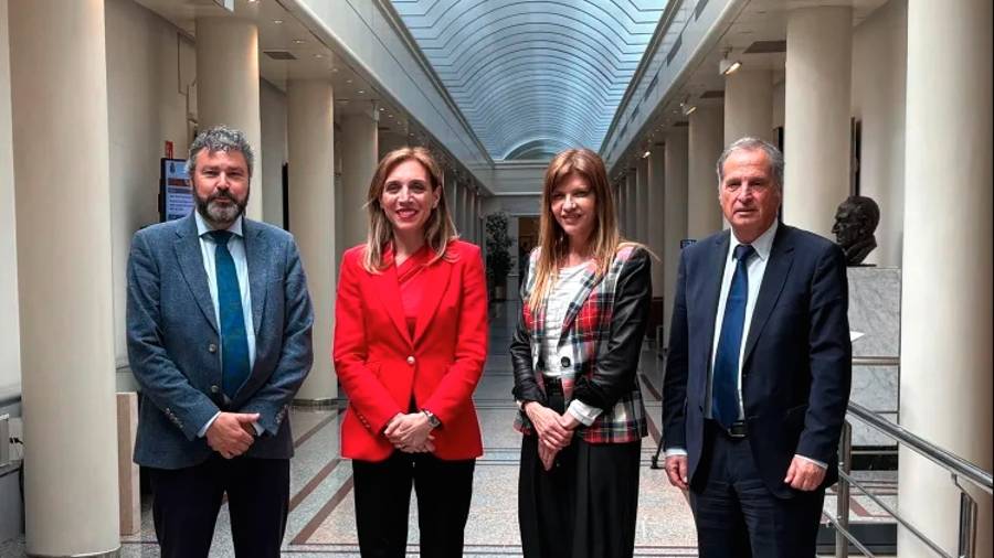 La alcaldesa, momentos antes de su intervención en el Senado