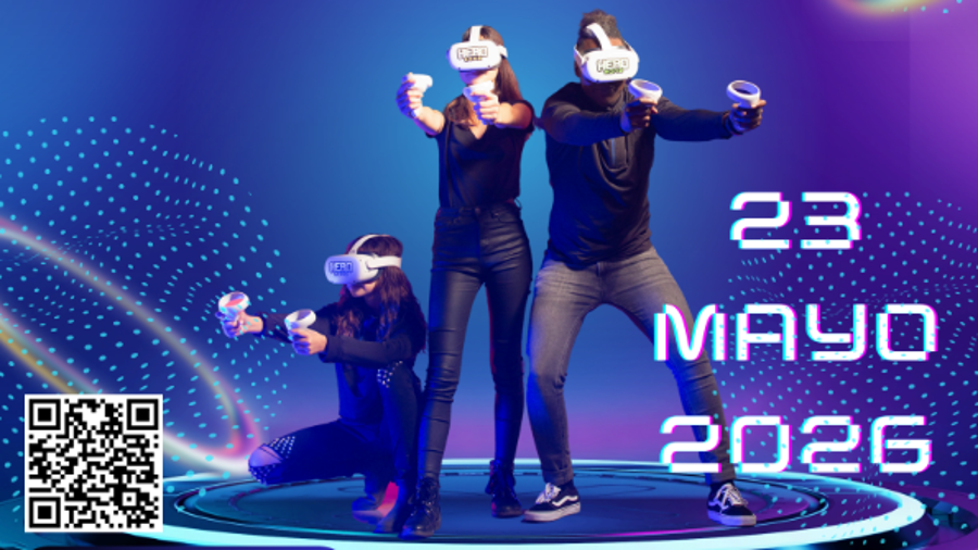 Cartel de una actividad de realidad virtual