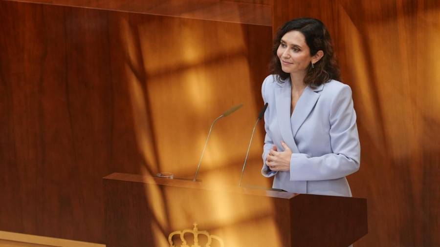 La presidenta de la Comunidad de Madrid, Isabel Díaz Ayuso, en la primera jornada del Debate del Estado de la Región