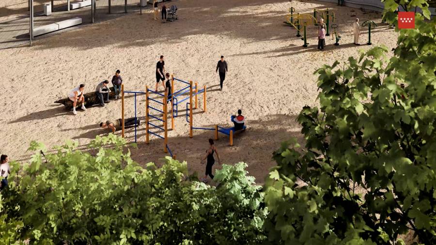Infografía del nuevo parque urbano que contempla el proyecto, con 12.000 metros cuadrados, ubicado en el antiguo emplazamiento del complejo dotacional El Pilar