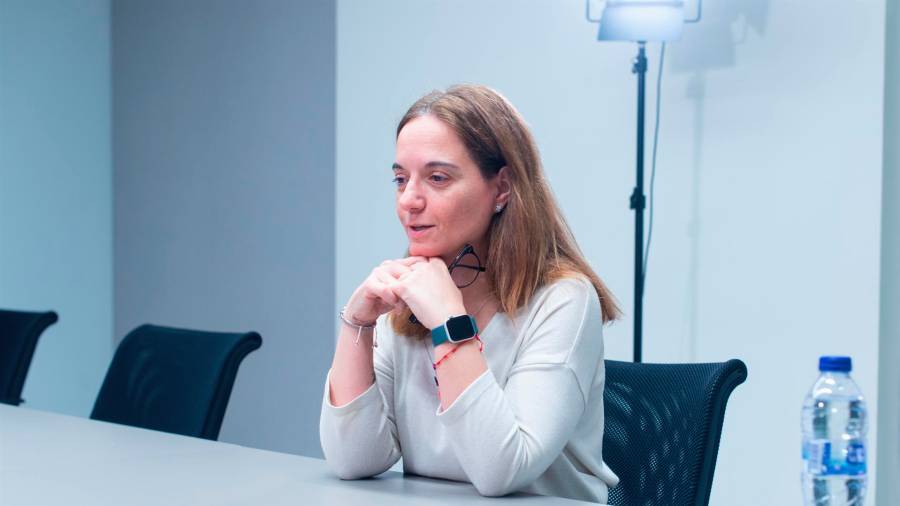 La alcaldesa de Getafe, Sara Hernández, durante una entrevista para Europa Press, a 13 de febrero de 2025, en Madrid (España).