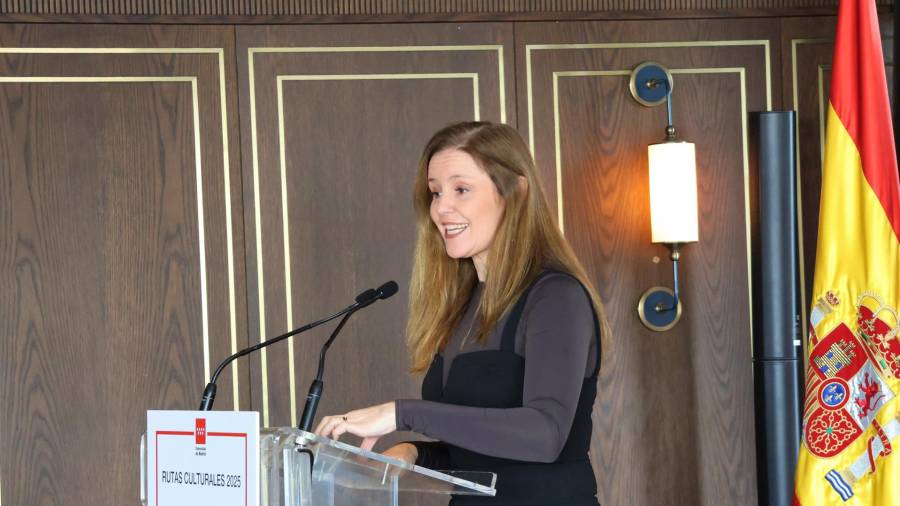 La consejera de Familia, Juventud y Asuntos Sociales, Ana Dávila, durante el acto de presentación del programa Rutas Culturales, para mayores de 55 años