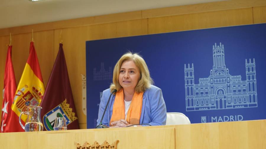 La vicealcaldesa de Madrid, Inma Sanz, en rueda de prensa tras una Junta de Gobierno