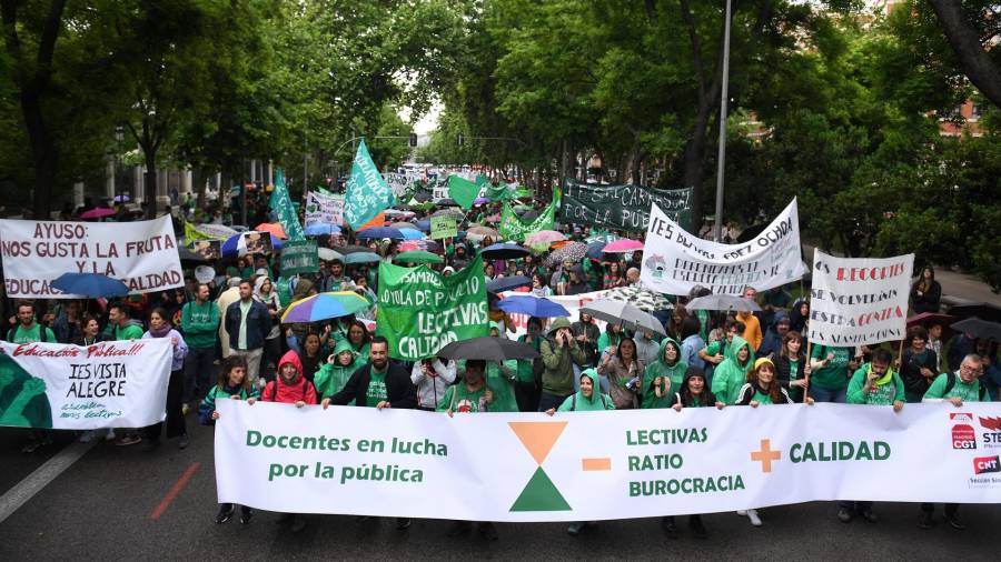 Manifestación por la educación pública, a 21 de mayo de 2024, en Madrid