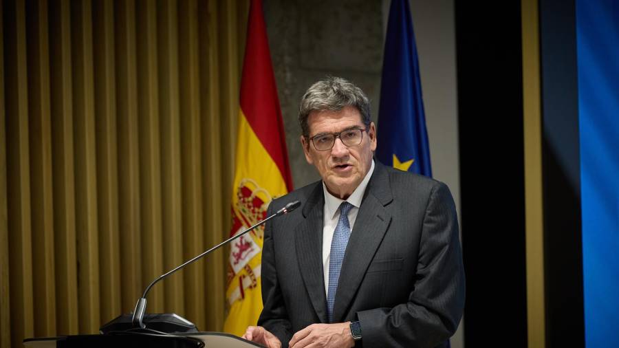 El ministro para la Transformación Digital y de la Función Pública, José Luis Escrivá, en una rueda de prensa, en la sede del Ministerio