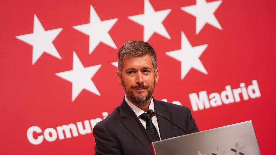 El consejero de Presidencia, Justicia y Administración Local, Miguel Ángel García Martín, en la rueda de prensa tras el Consejo de Gobierno