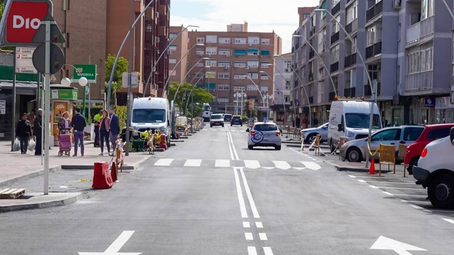 Obras en la calle Madrid del municipio