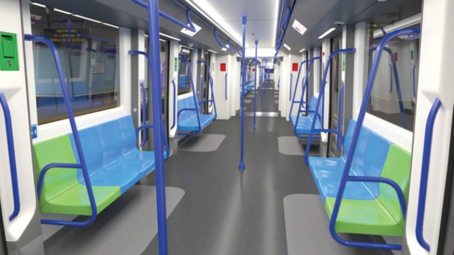 Diseño del interior de los nuevos trenes de Metro que circularán por la L6 en 2027